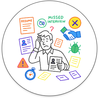 High dropout due to long,
manual interview loops